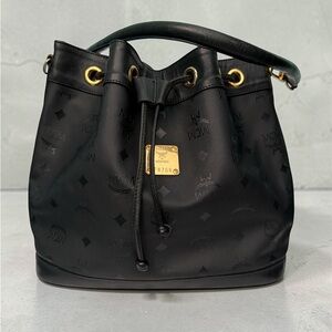 MCM Black Bucket Shoulder Bag